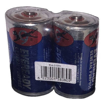 Eveready General Purpose Type D Batteries (Pack of 2)